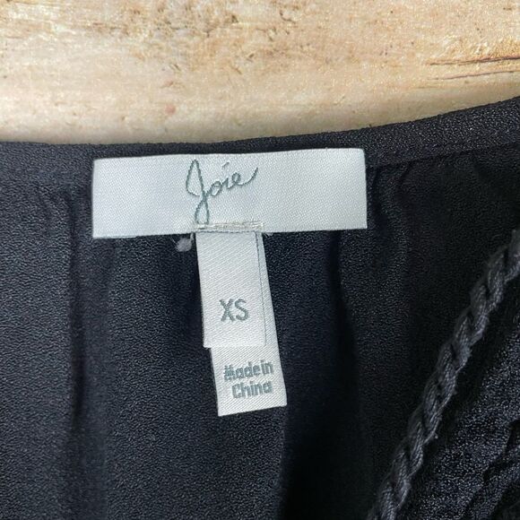 Revolve Joie Cathora Blouse in Caviar Embroidered Eyelet Tassel Bohemian szXS - Picture 5 of 5